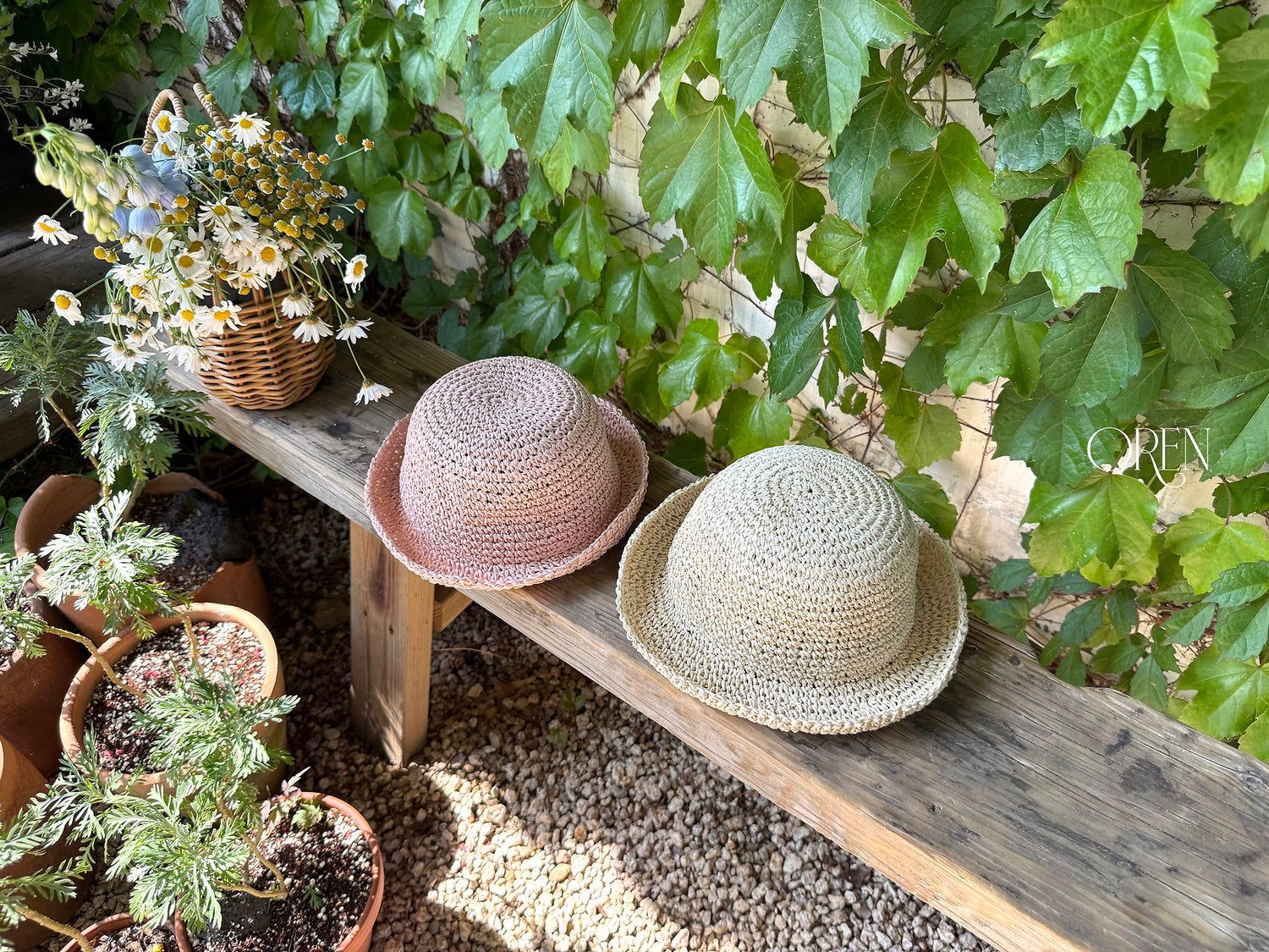 Rosiel Round Straw Hat-OREN-5-1