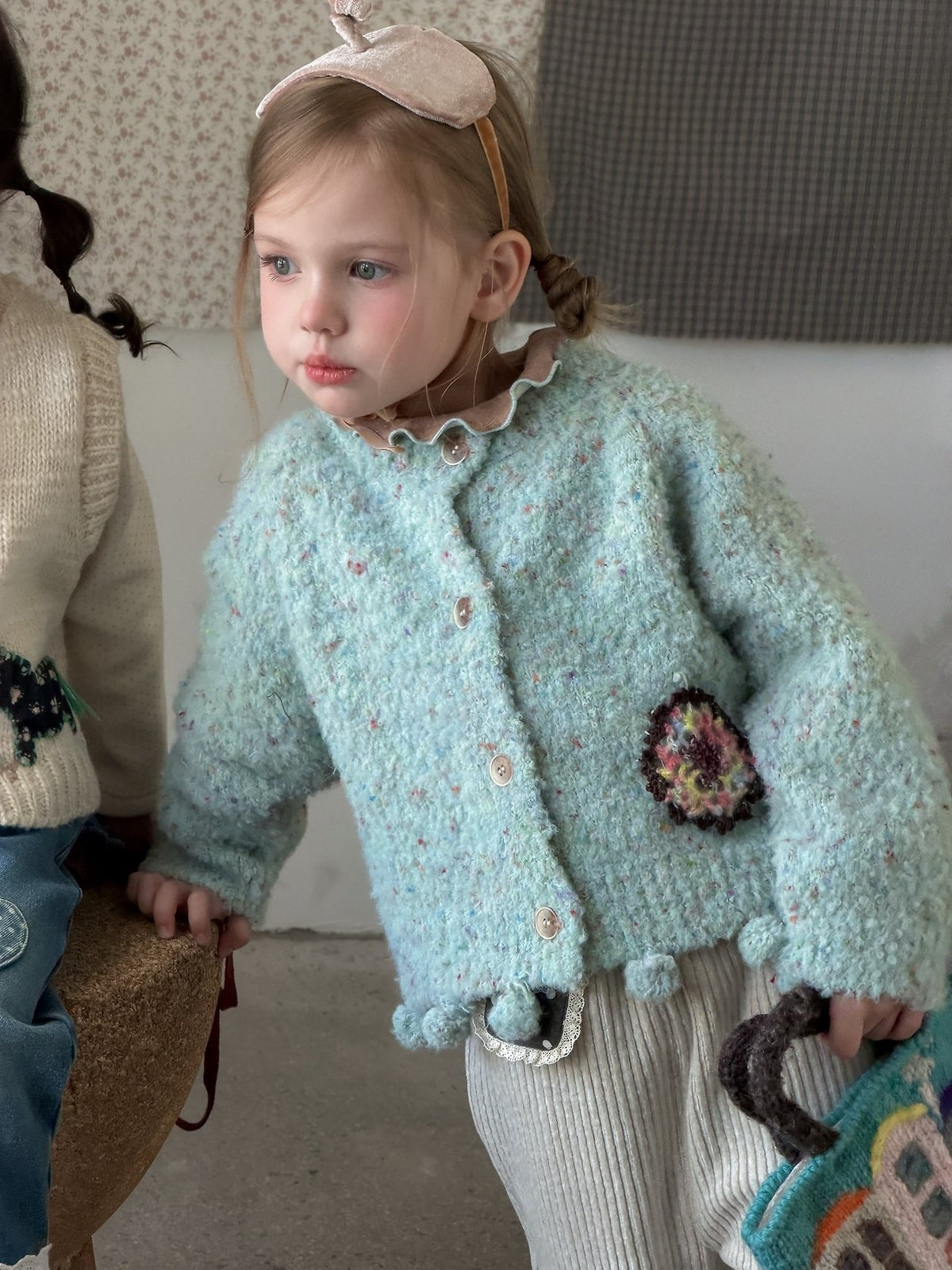 Pom Pom Pastel Knit Cardigan-aiai-64