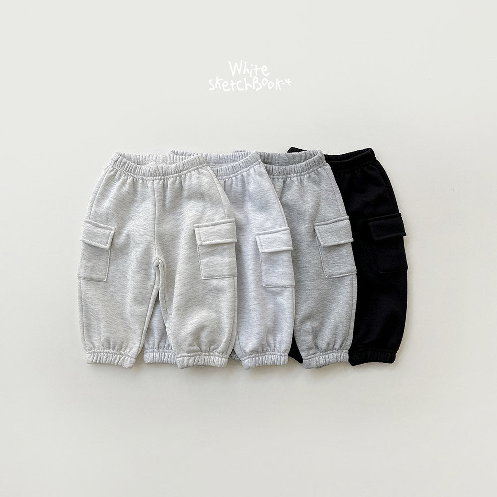 Pocket Brushed Cargo Pants-white sketch book-35