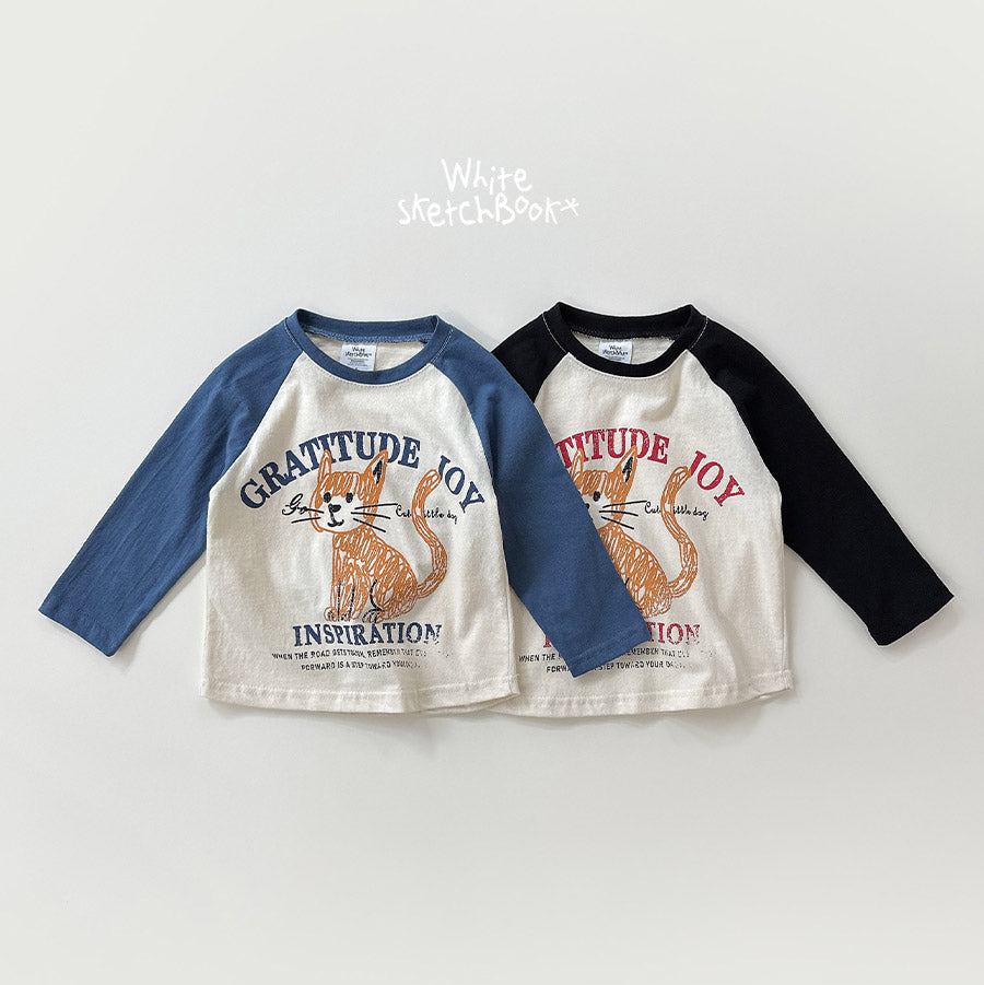 Kitten Raglan Contrast T-Shirt-wsb-17