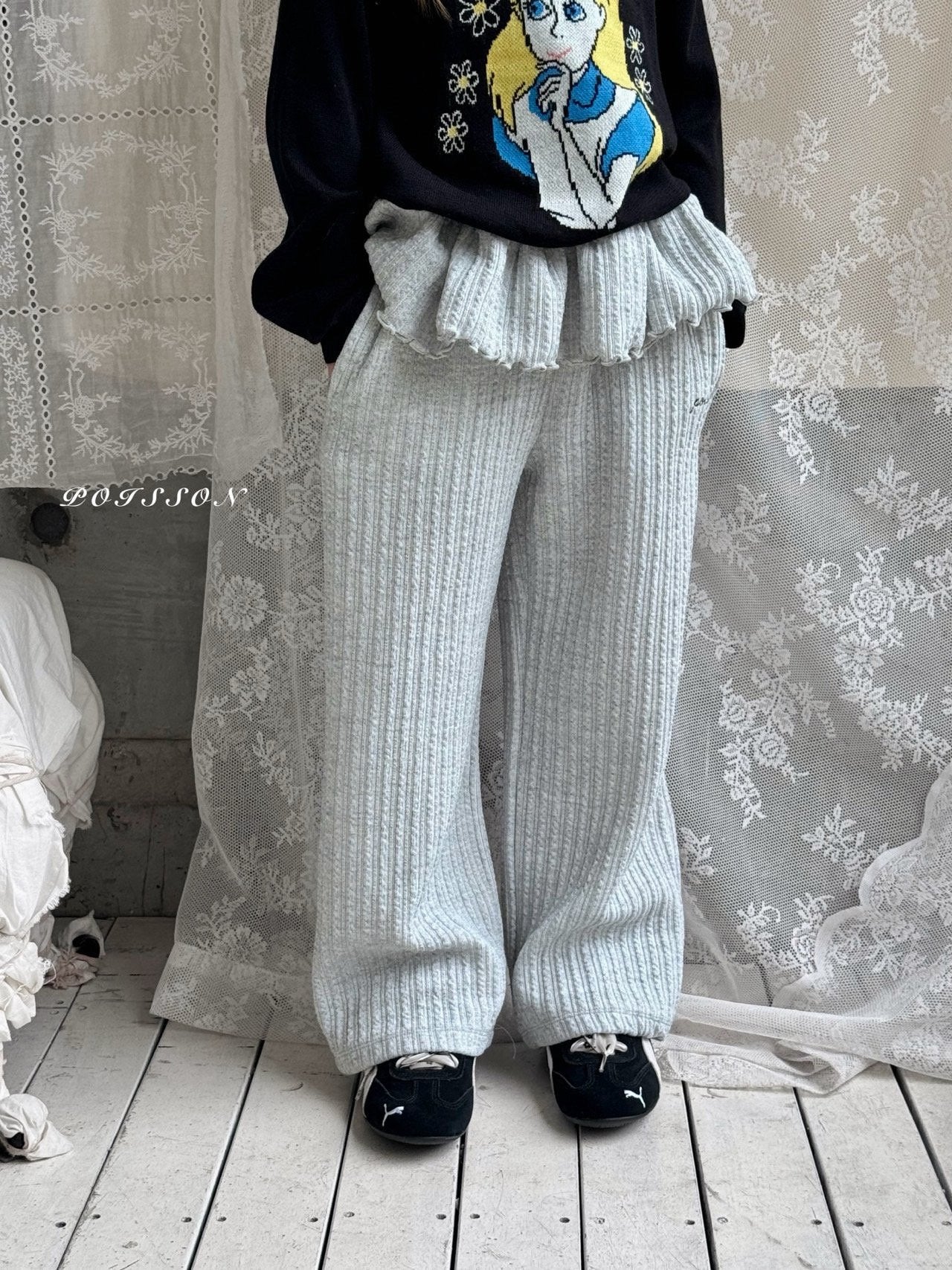 Knit Frill Pants-POISSON-12