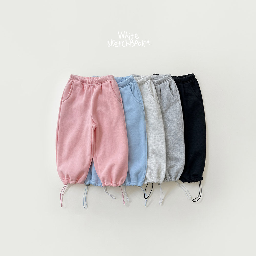 Mir Brushed-Fleece Drawstring Pants-white sketch book-36