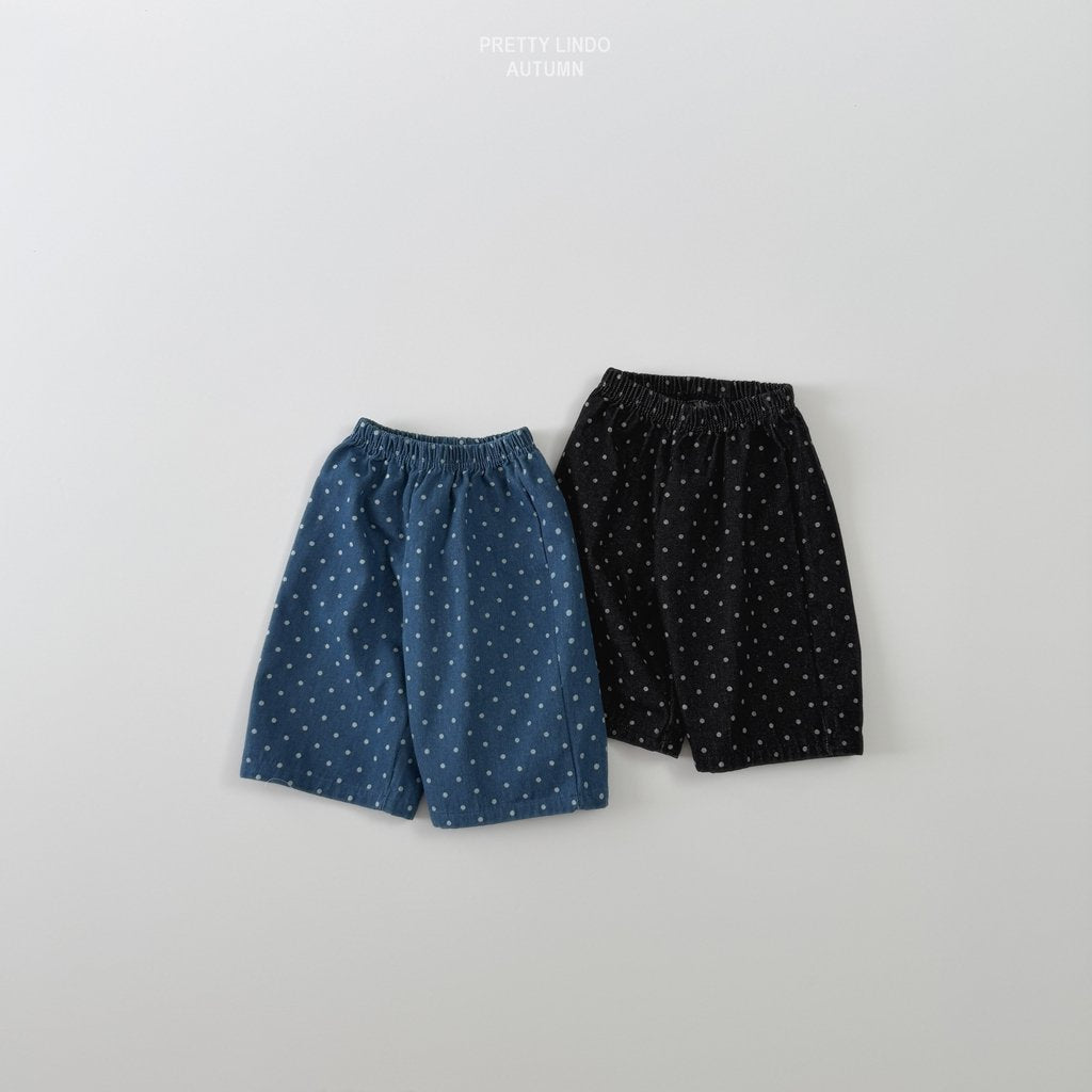 Rounded Dot Denim Pants-LINDO-19