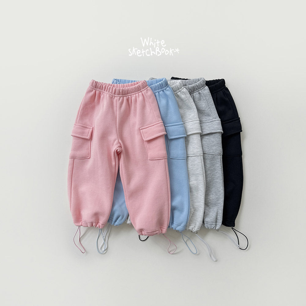 Brushed String Cargo Pants-white sketch book-37