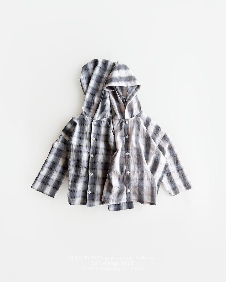 Check Hood Shirt Jacket-URBAN RABBIT-3