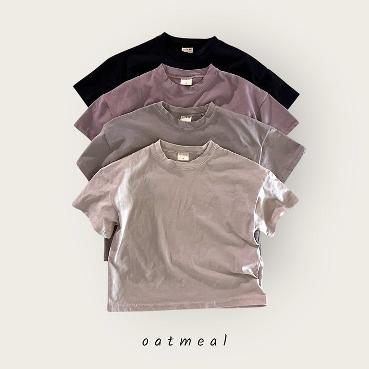 Double Basic Round Tee - oatmeal - 22