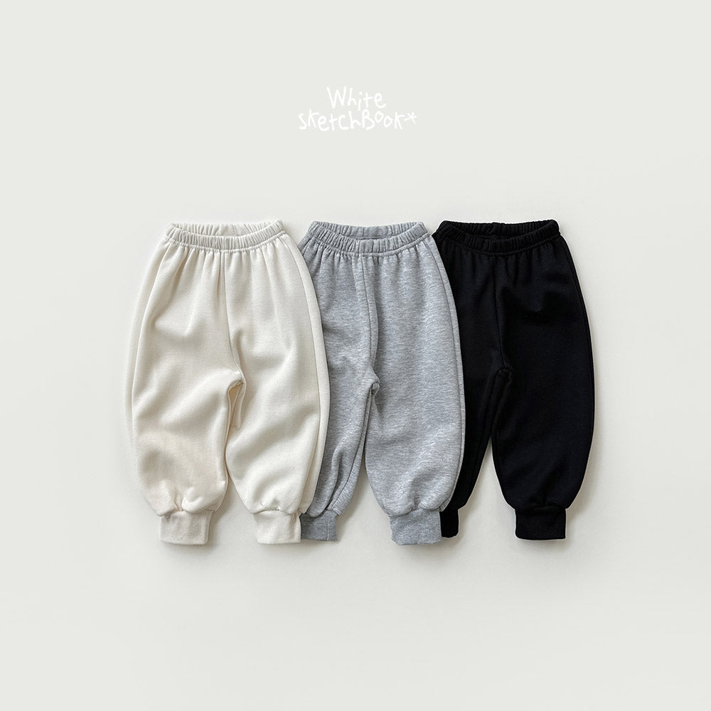 Bung Bung Rib Jogger Pants-white sketch book-38