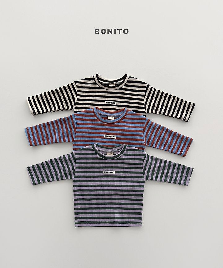 Two-Tone Stripe Rib T-Shirt-BONITO-65