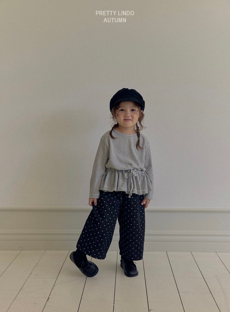 Rounded Dot Denim Pants-LINDO-19