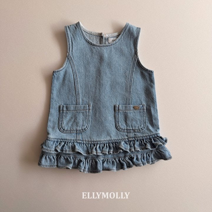 denim little pocket dress - ELLYMOLLY - 43