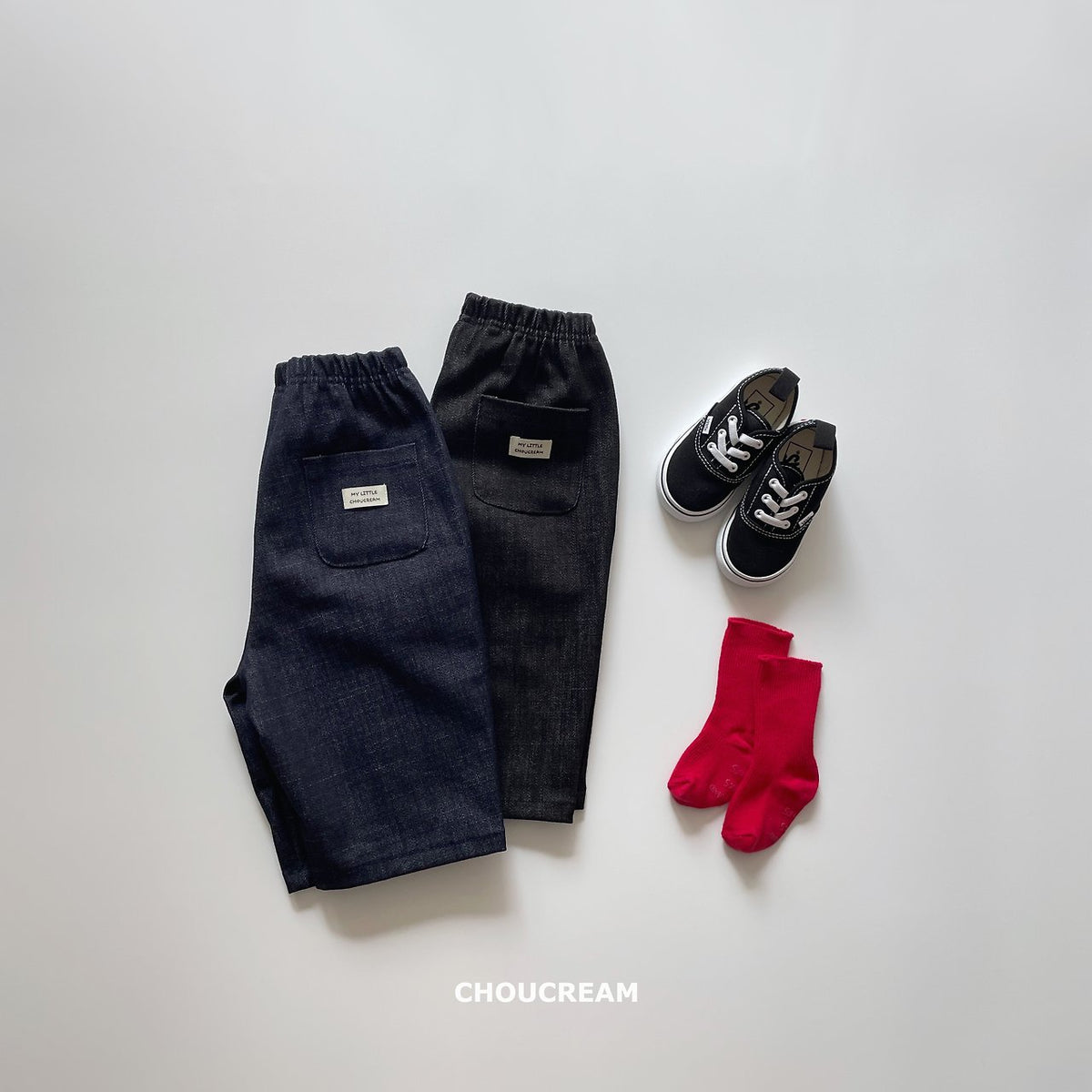 Wide Denim Pants (Non-Fade)-CHOUCREAM-54