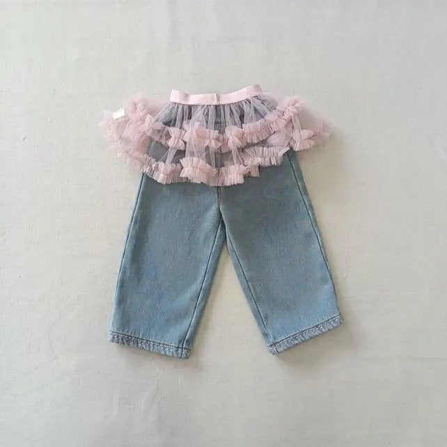 Pink Ballet Tutu Denim Pants-aiai-75