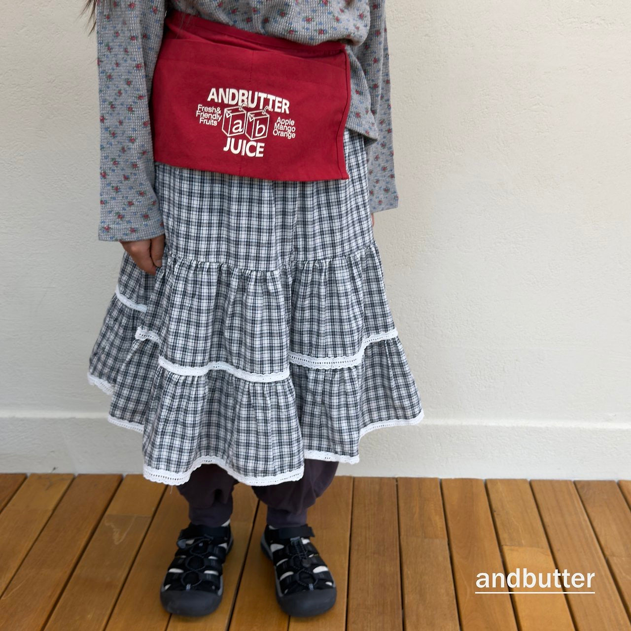 Check Tiered Skirt-and butter-6
