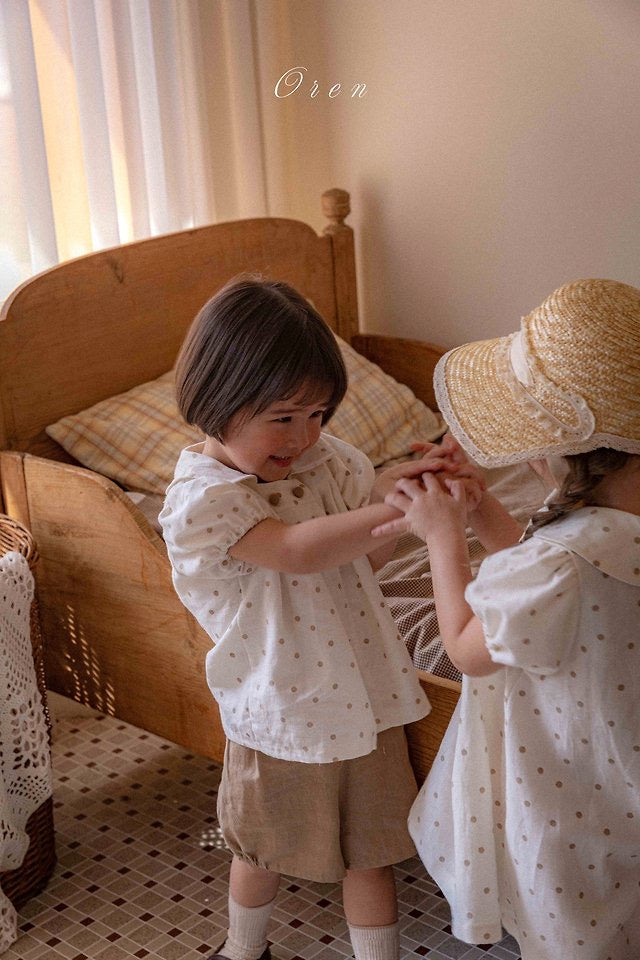 noah double button set ( dot linen ) - OREN / 3-35