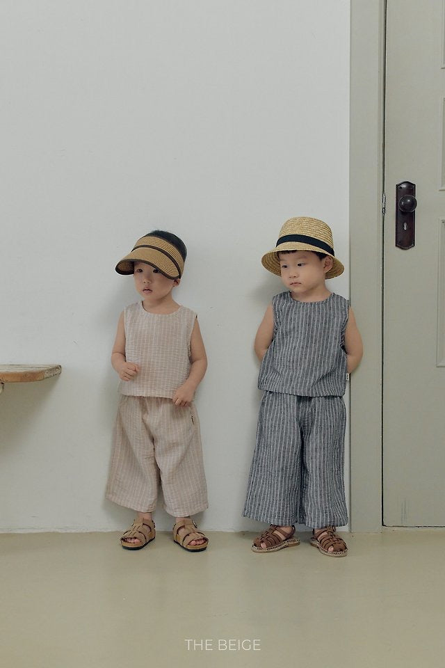 striped summer wide pants / the beige -8
