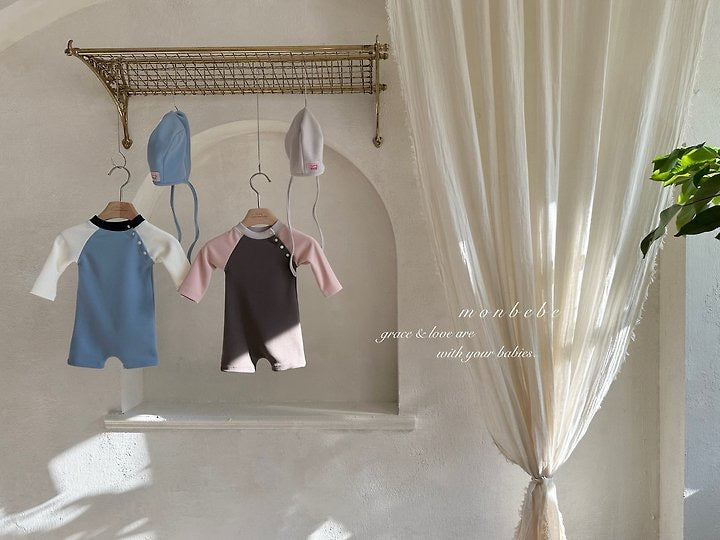 multi balm swim suit (with swim bonnet ) / monbebe -68