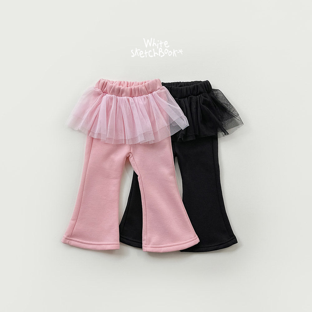Jenny Tutu Bootcut Pants-white sketch book-40