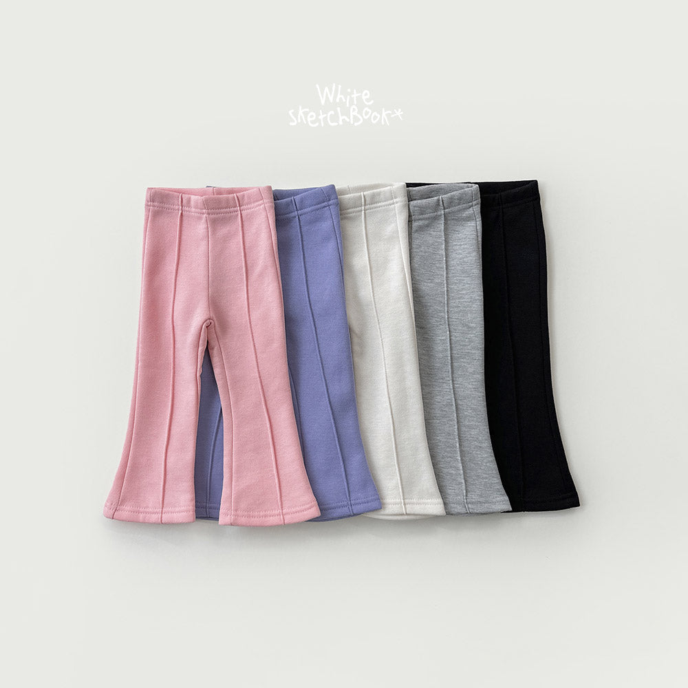 Pin-Tuck Brushed Bootcut Pants-white sketch book-41