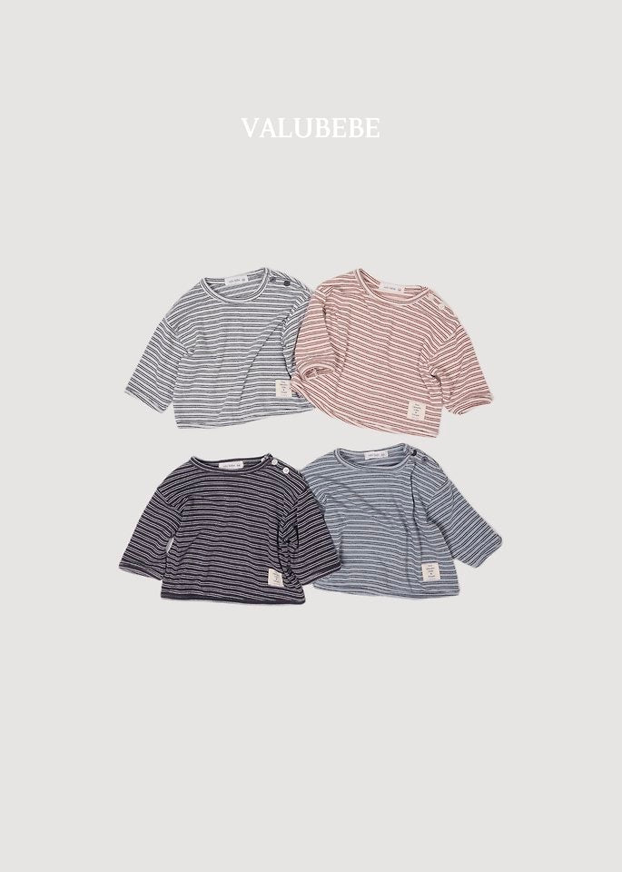 Stripe Button Tee - valubebe - 098