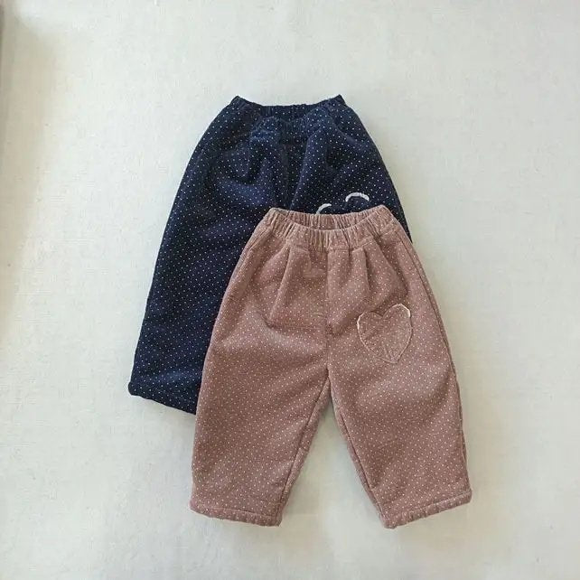 Heart Dot Corduroy Pants-aiai-8