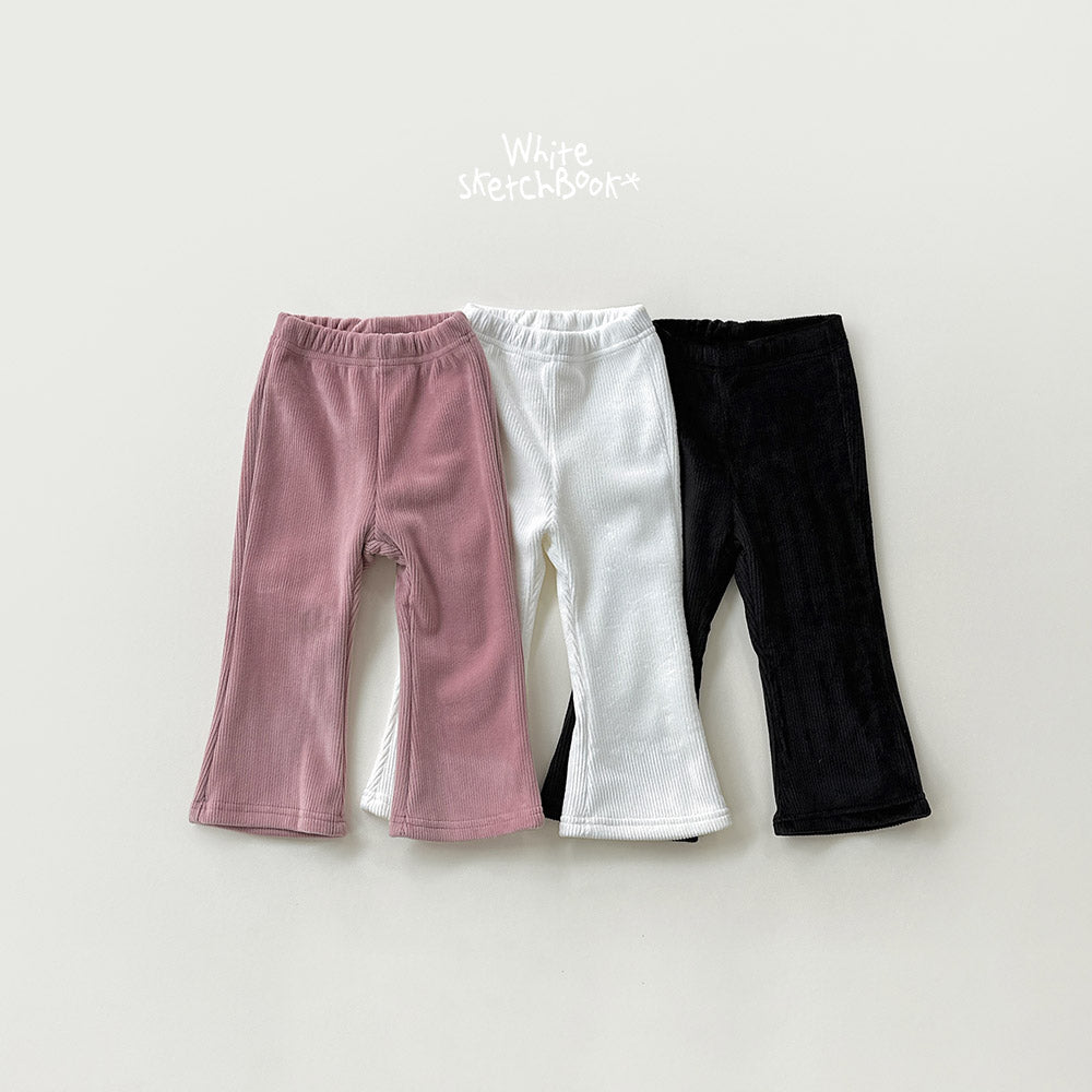 Bootcut Ribbed Mink Pants-White Sketch Book-42