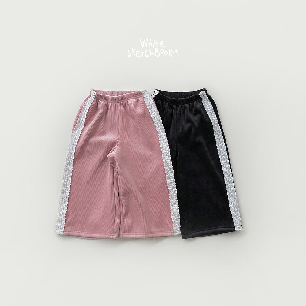 Lace Velour Pants-White Sketch Book-43