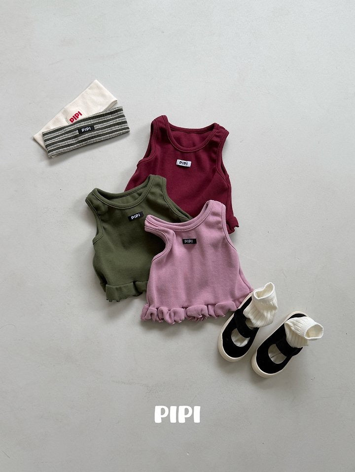 Color Frill Sleeveless Top-pipi-8