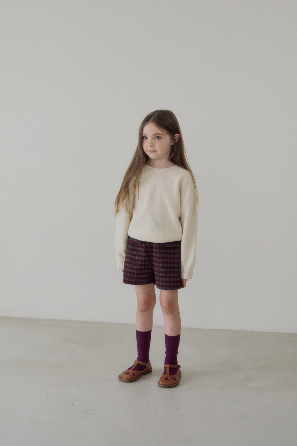 Wine Check Navy Check-soye kids-32