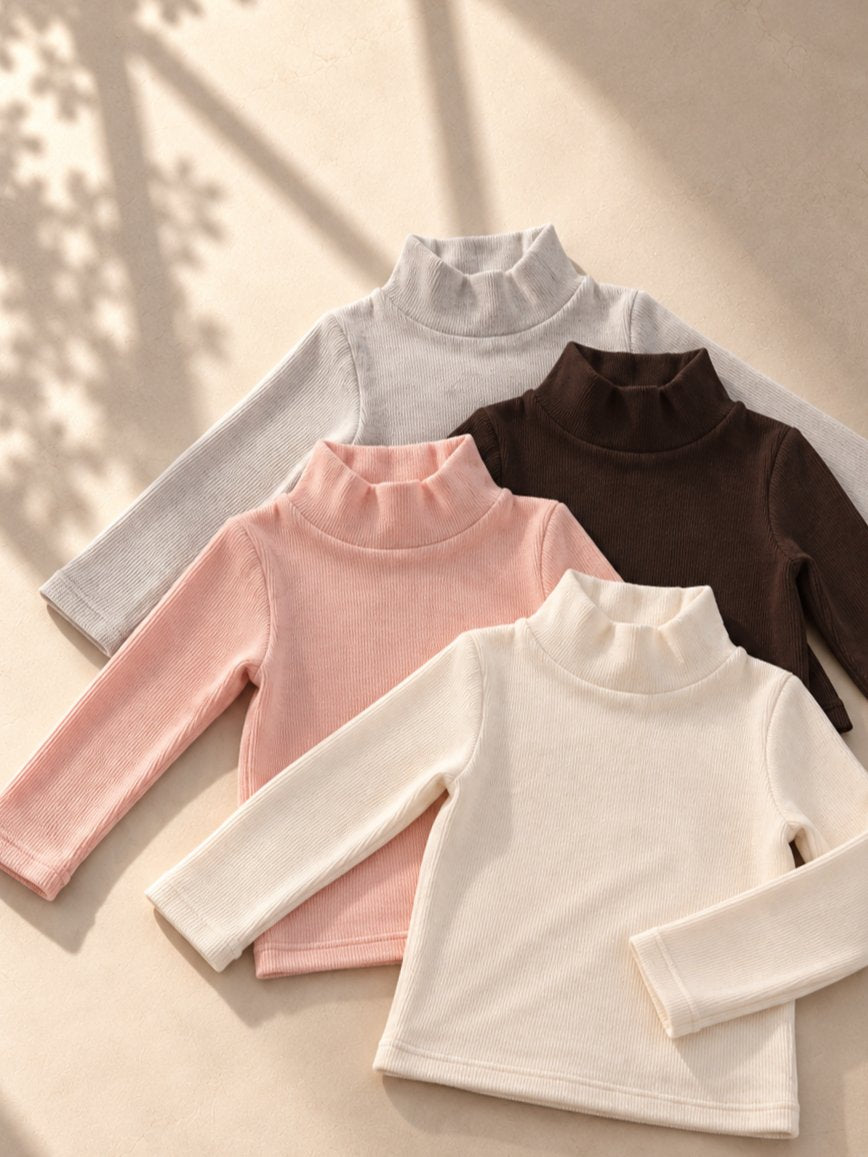 Mock Neck Long-Sleeve T-Shirt-FLOWER.J-4