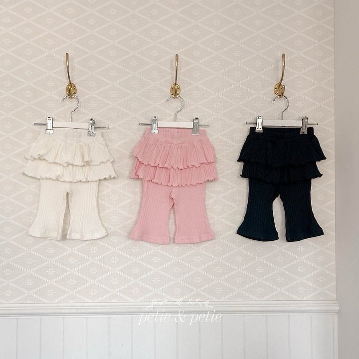 Ribbed Tiered Flare Pants - petit & petit - 52