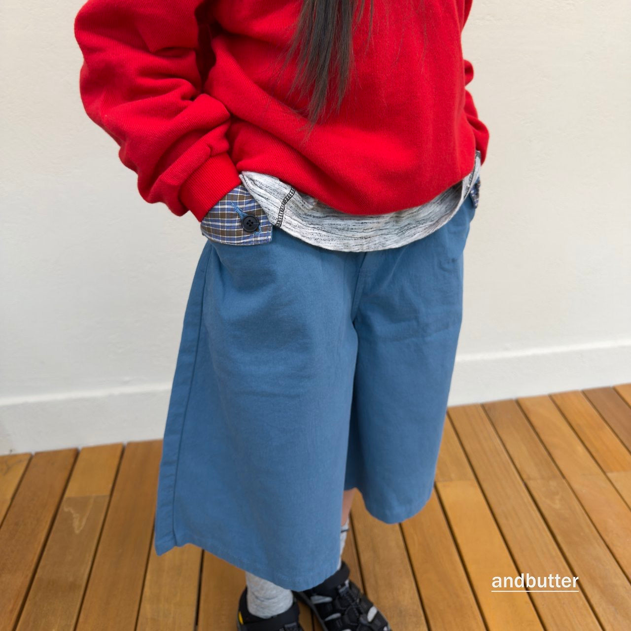 Hidden Check Bermuda Pants-and butter-22