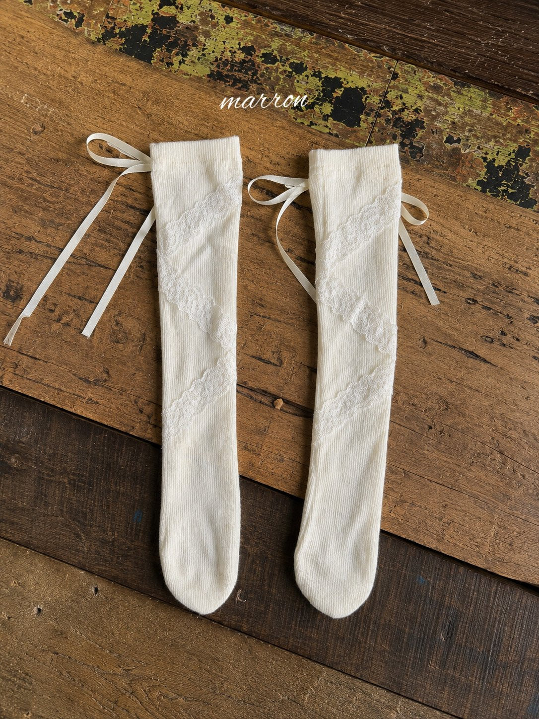 Lace Socks-Marron-53