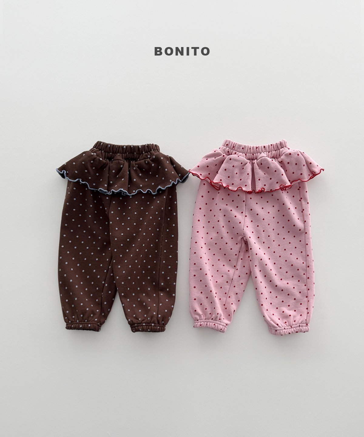Dot Frill Jogger Pants - BONITO - 003