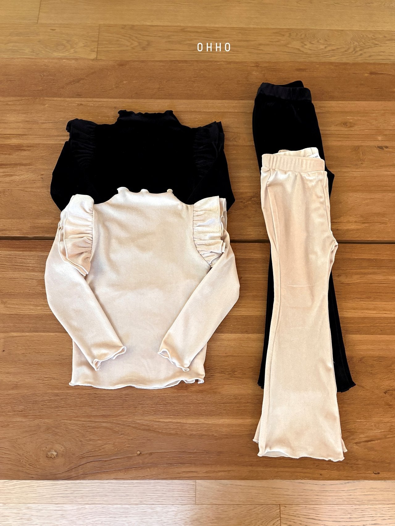 French Velvet Bootcut Pants-ohho-24