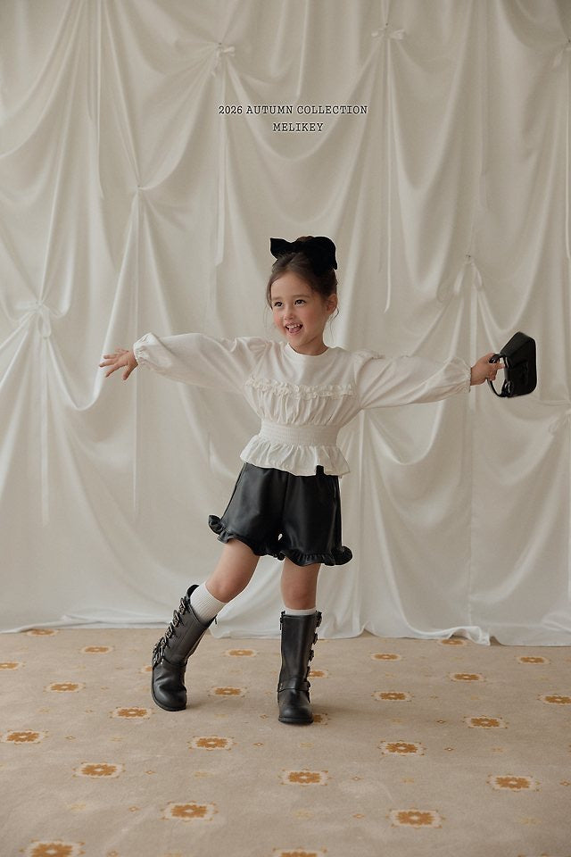 Leather Frill Shorts-Melikey-32