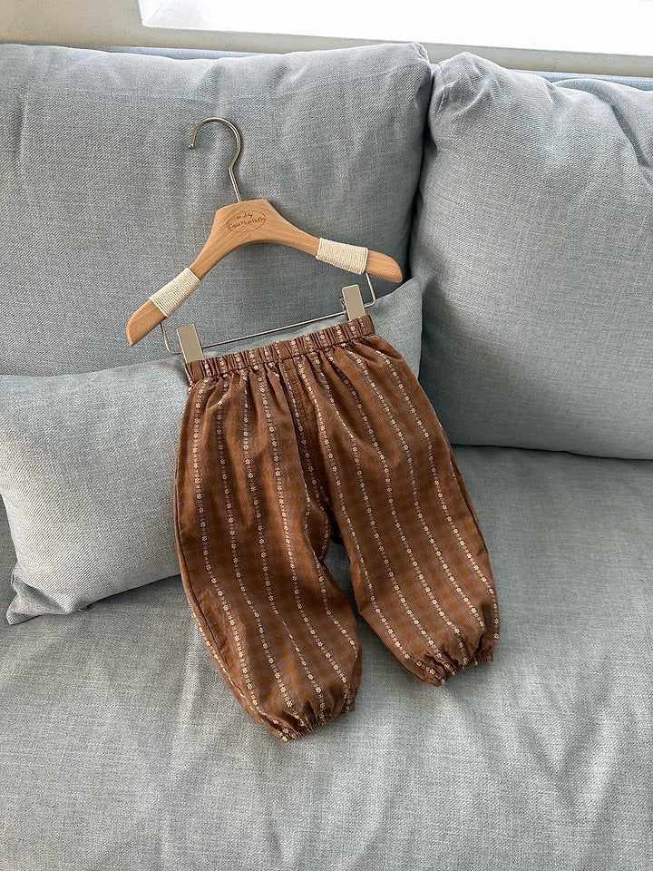 Floral Check Jogger Pants-monbebe-29
