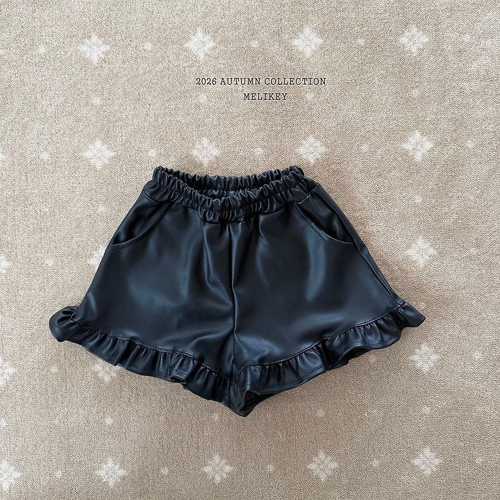 Leather Frill Shorts-Melikey-32