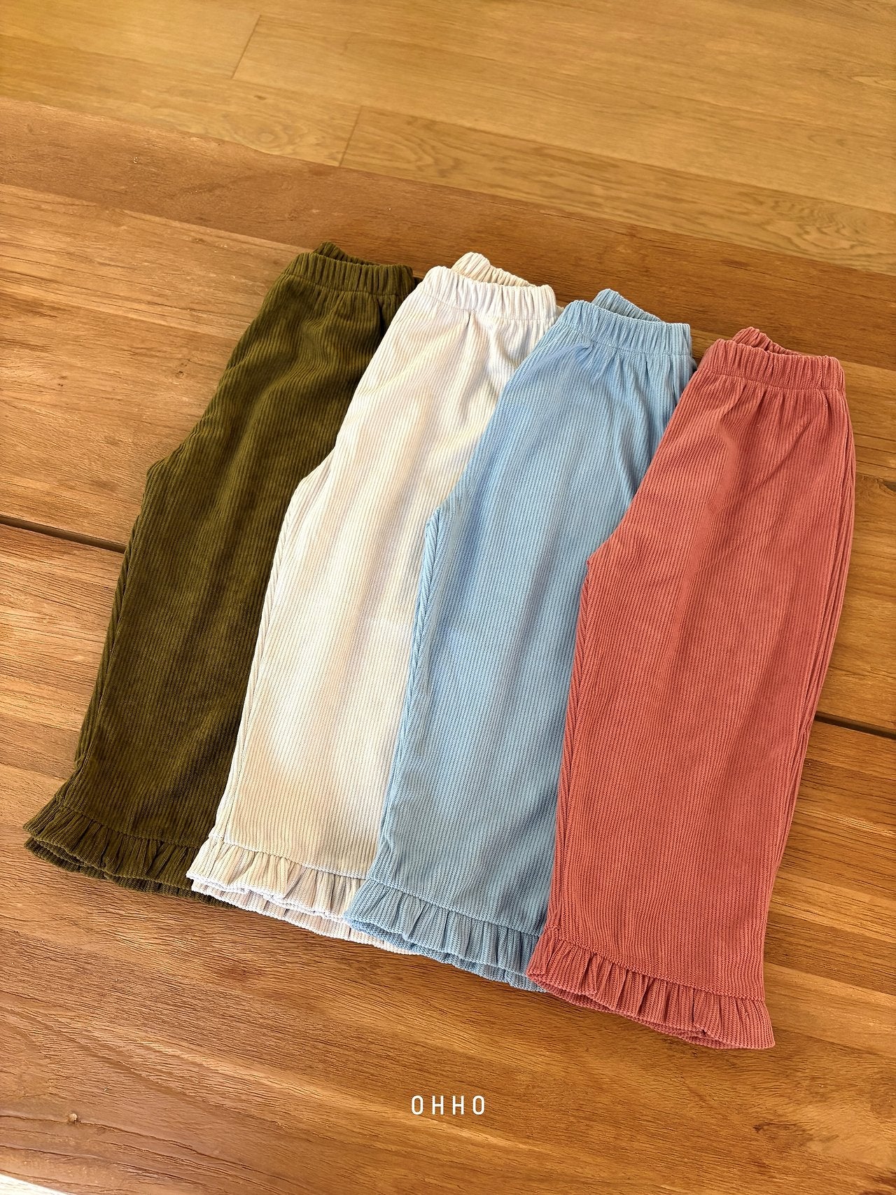 Soft Corduroy Frill Pants-ohho-22