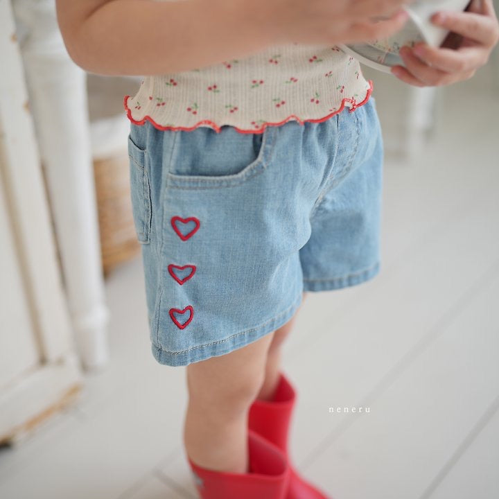 Heart Denim Shorts-neneru-29