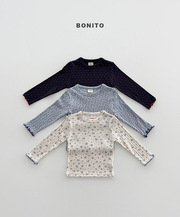 Eyelet Floral Tee - BONITO - 007