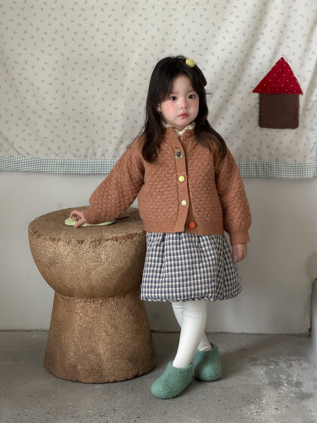Caramel Popcorn Knit Cardigan-aiai-90