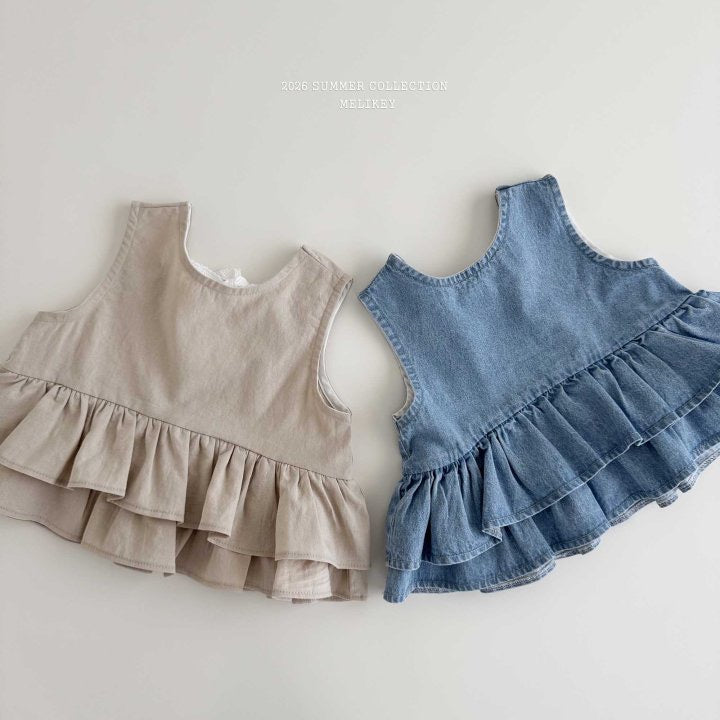 Ribbon Cancan Sleeveless Blouse-melikey-31