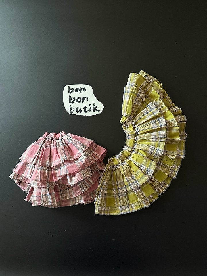 Tiered Check Skirt-bonbonbutik-15