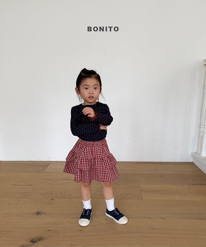 ｜即納｜●check cancan skirt/BONITO-a001