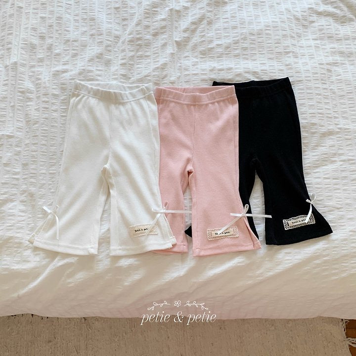 Ribbed Ribbon Flare Pants - petit & petit - 22