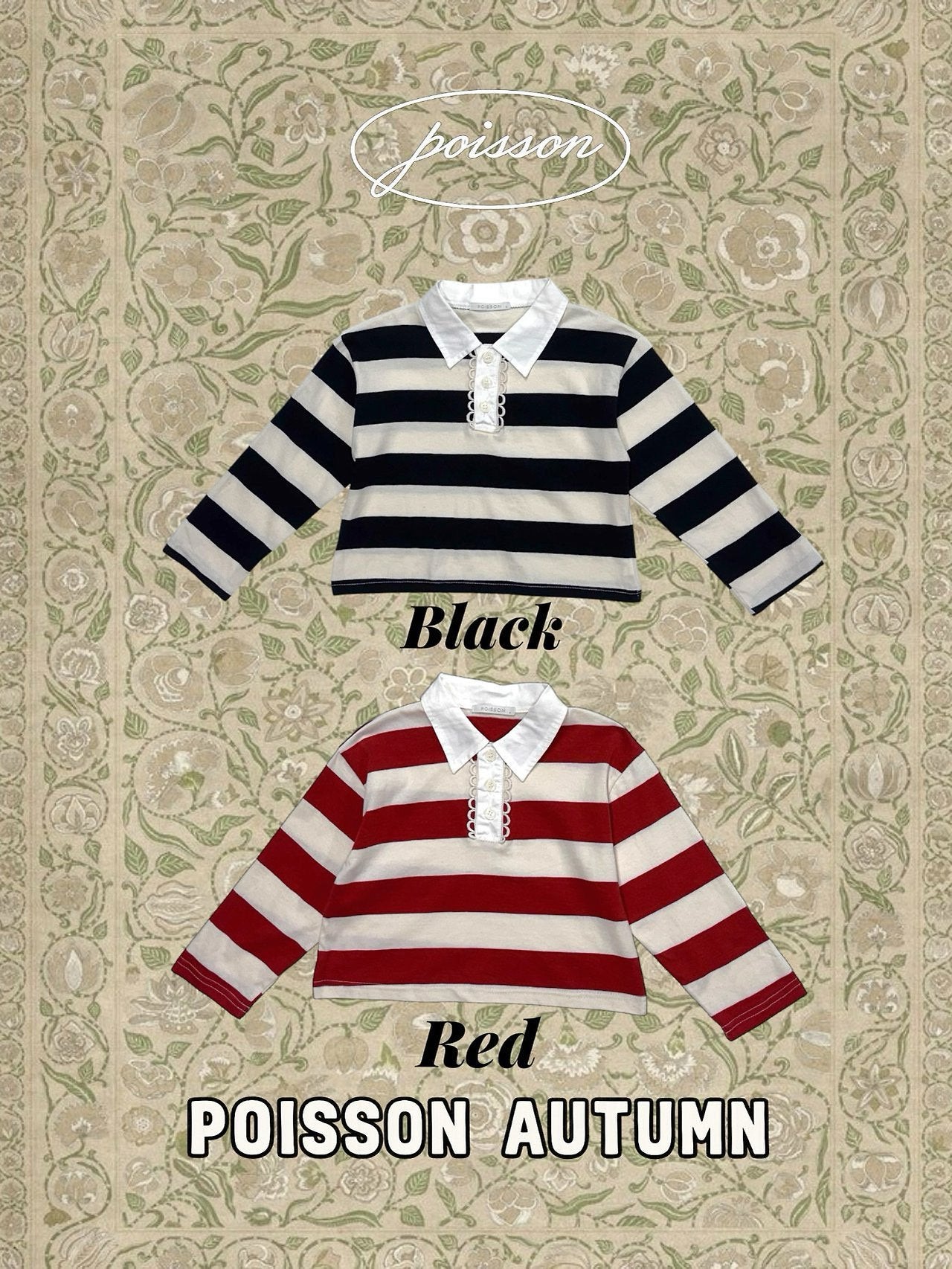 Stripe Collar T-Shirt-POISSON-10