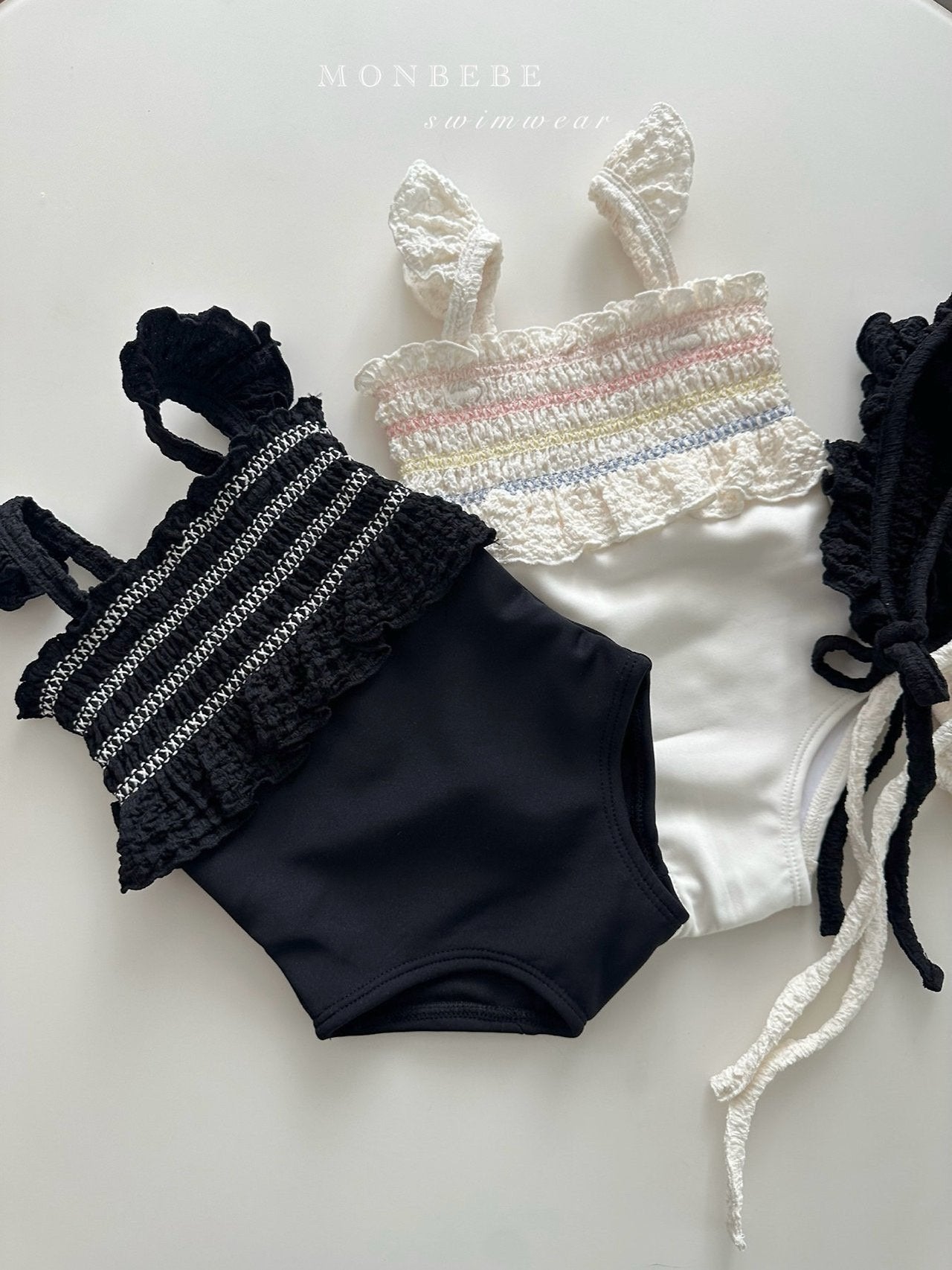 Sprinkle Swimsuit Bonnet Set-monbebe-4-4