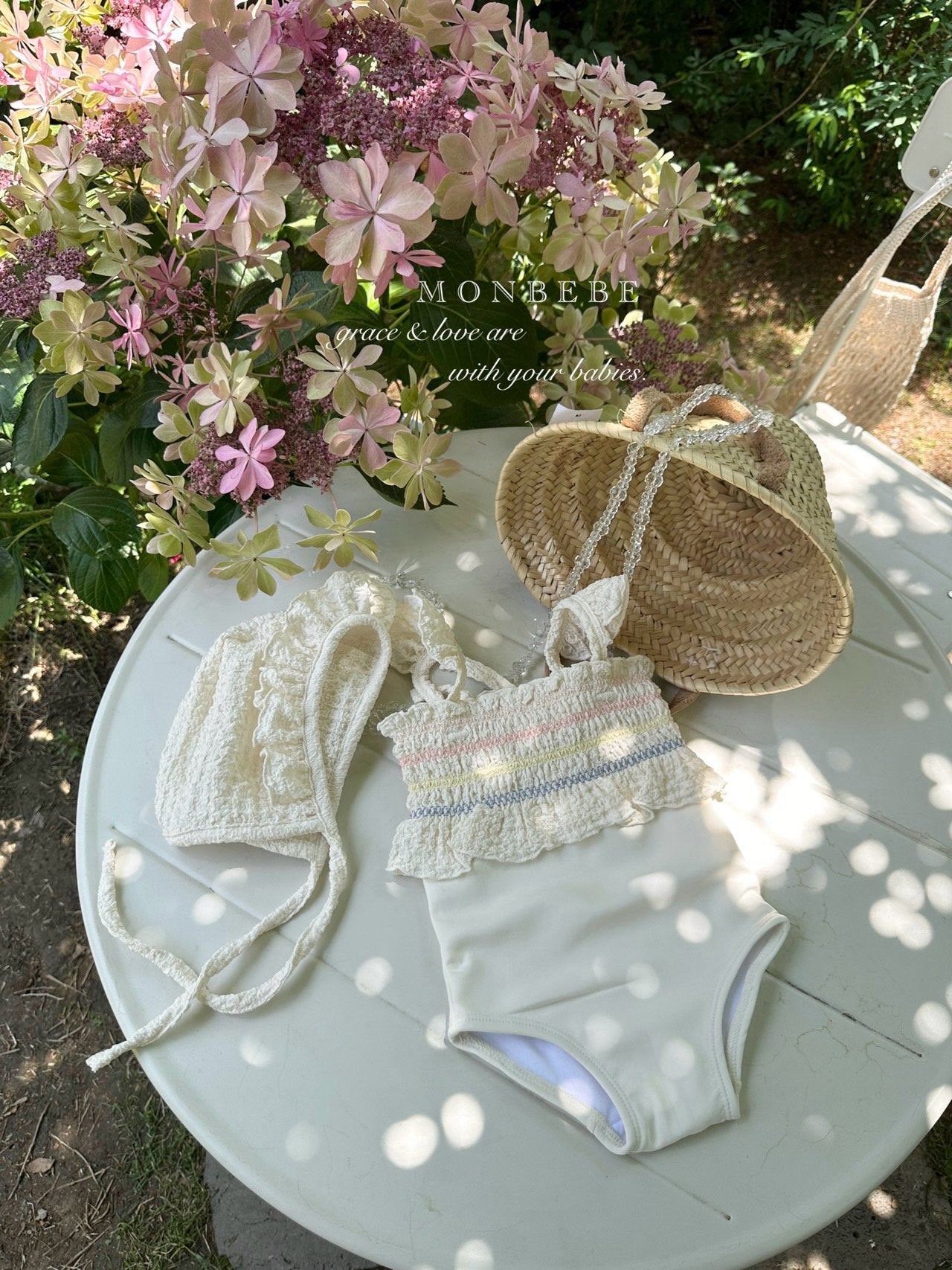 Sprinkle Swimsuit Bonnet Set-monbebe-4-4
