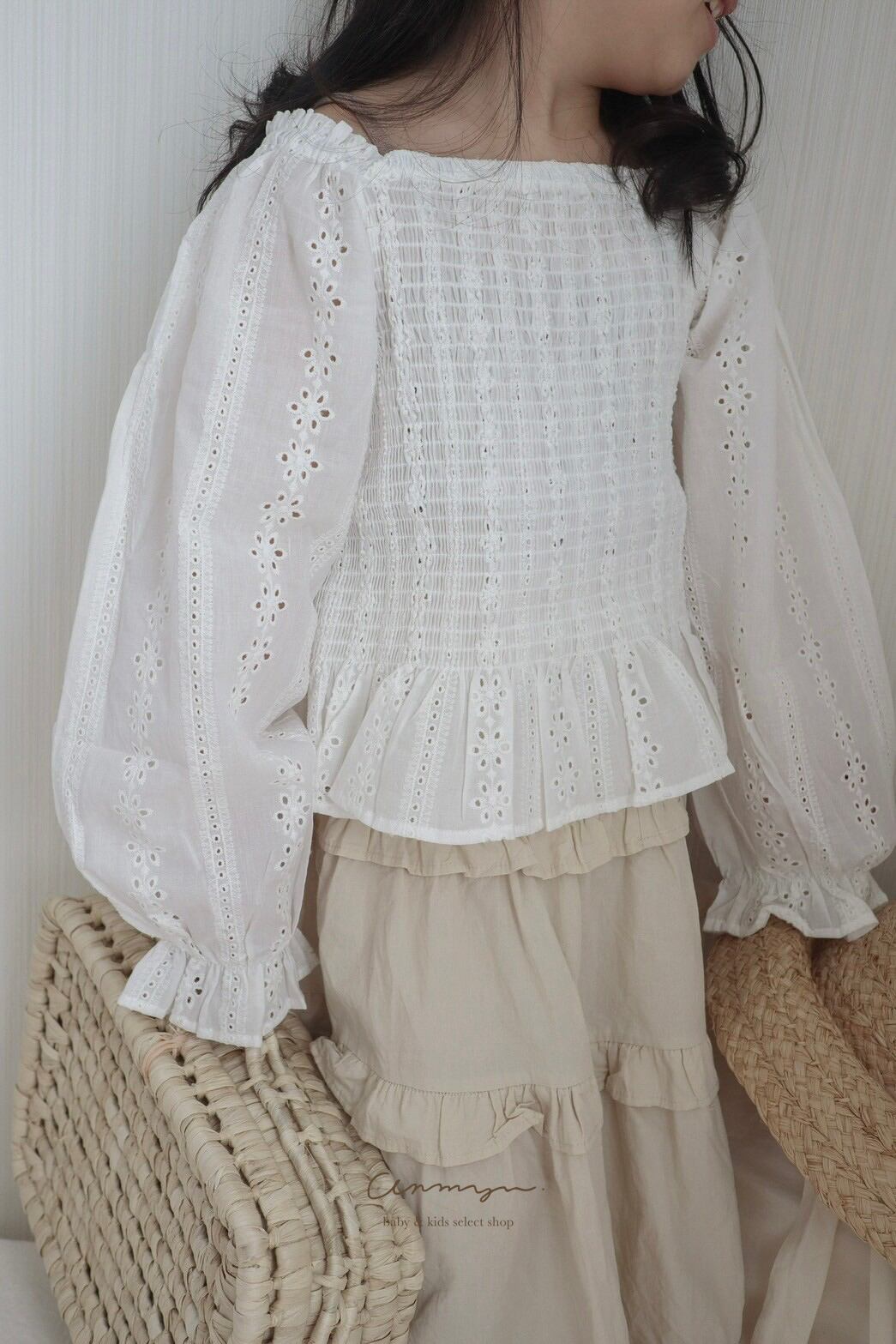｜即納｜ Lace ruffle blouse