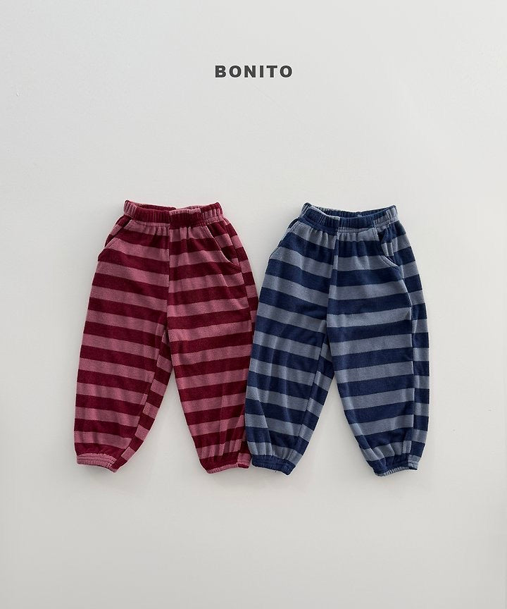 Stripe Knit Jogger Pants - BONITO - 018